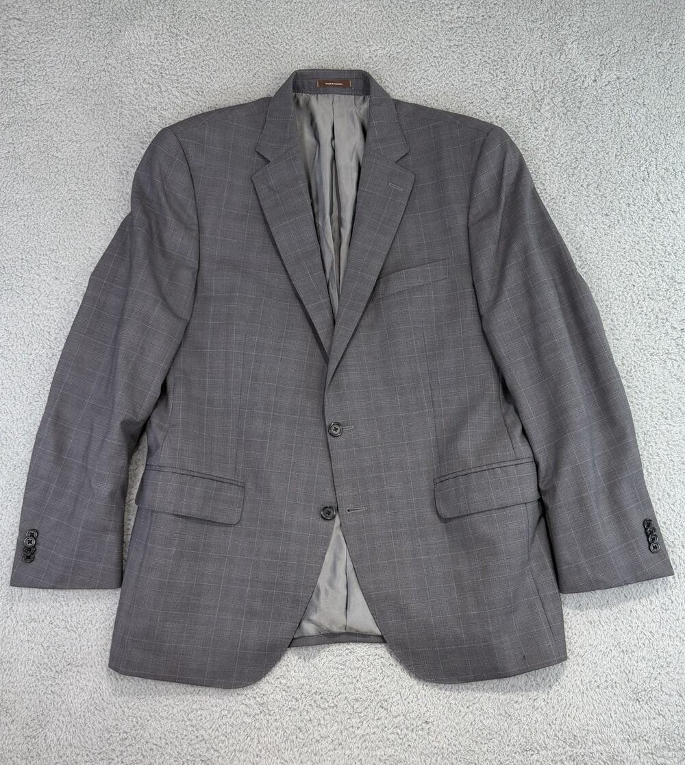 Peter Millar Blazer Jacket Men's 42R Wool Plaid Union Made Canada